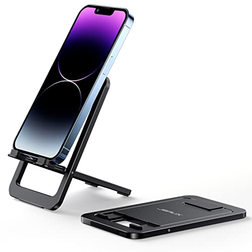 Image of Cell Phone Stand, JSAUX Foldable Aluminum Adjustable Phone Holder for Desk Portable Travel Holder Office Desk Accessories Compatible for iPhone 14 13 12 11 Pro Max X Xr Samsung S22 S21 A53 Switch Pink