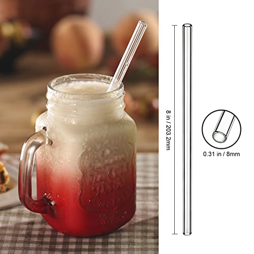 Lifehim Reusable Straws Glass Straw: 50 Pack Clear Glass Straws 8Mm 8 In Short Glass Straw Straight Drinking Straws Reusable Straws Glasses Bulk #TOP7