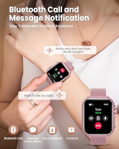 Image of Smart Watch for Women Men Fitness: Smartwatch for iPhone Android with SpO2 Blood Oxygen /Heart Rate Monitor, Sleep Tracking, Bluetooth Calls , 120+ Sports Modes, IP68, 2 Bands 30-Day Battery Life