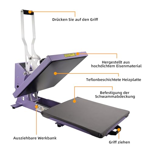 Presse de sublimation 38x38cm ColorSub machine transfert thermique textile - 6