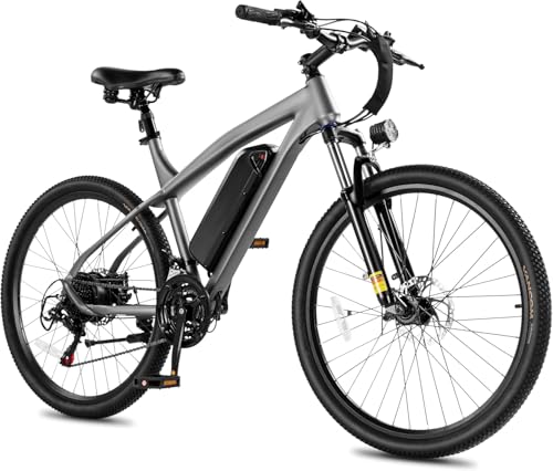 Qlife Race 21-Speed Electric Bike for Adults, Peak 1200W，27.5" Ebike, 20+MPH, 55Miles Commuting Mountain Electric Bicycle with Fork Suspension