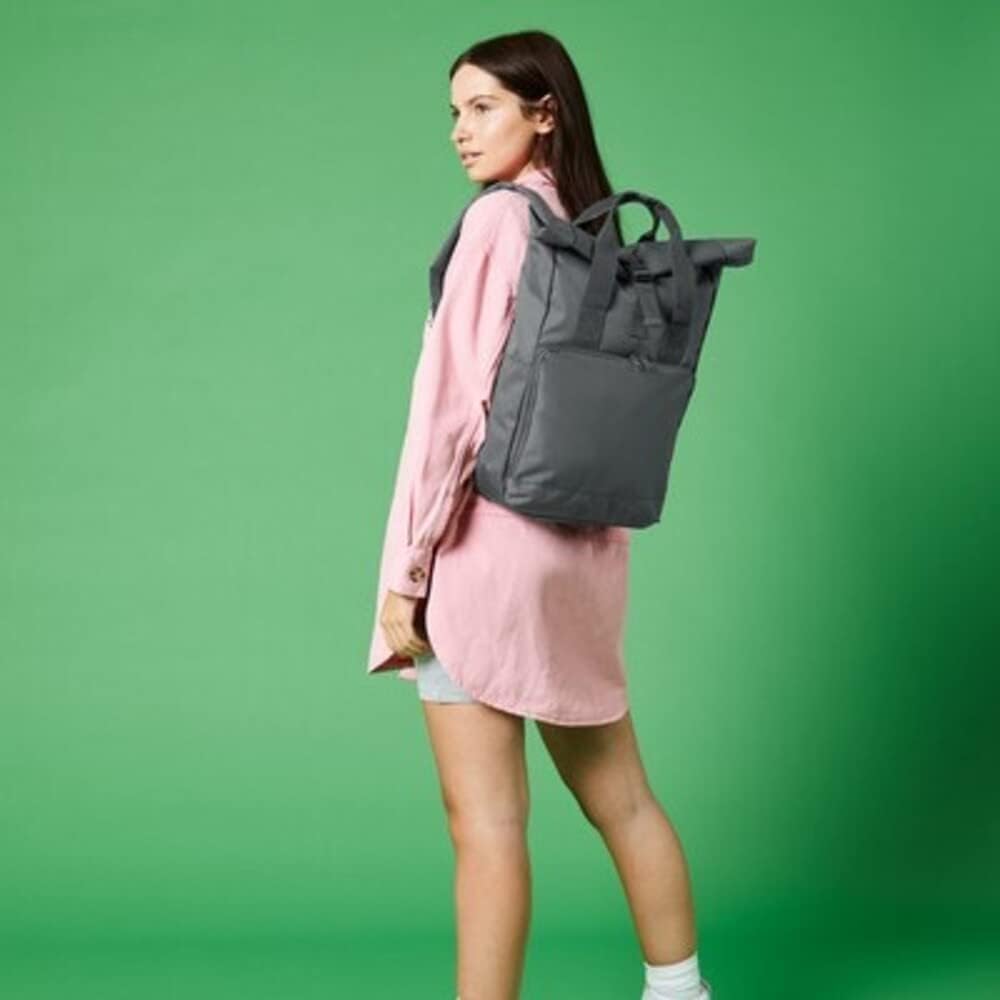 BagBase Twin Handle Roll-Top Backpack BG118 - Polyester Rucksack Travelling Bag - Mustard