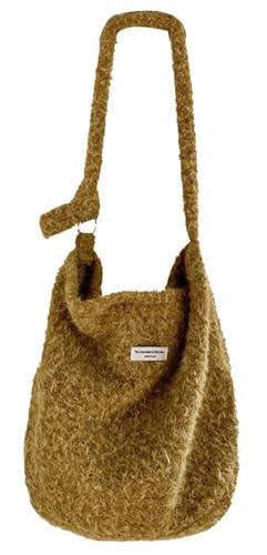 Winter Faux Fur Shoulder Bag for Women Crossbody Bag Large Hobo Handbag Satchel Slouchy Furry Tote Purse