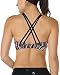 icyzone Workout Sports Bras for Women - Strappy Sports Bra Padded for Yoga, Running, Fitness - Athletic Activewear Tops