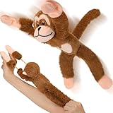 Gemscream 6 Pcs Flying Flingshot Monkey Funny Monkey Toys Finger Slingshot Toys Monkeys Plush Toy for Boys Girls Games Birthday Party Favors Stocking Stuffers