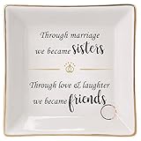 HOME SMILE Ceramic Ring Dish Decorative Tray Gifts For Sister In Law, Birthday, Christmas, Wedding Gifts