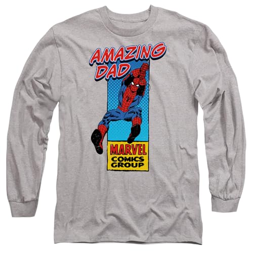 Marvel T-Shirt Amazing Spider-Man Dad en Coton Gris Chiné pour Homme et Femme