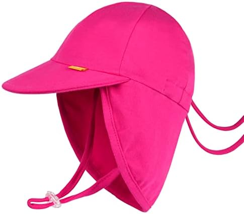FURTALK Baby Sun Hat UPF 50+ UV Ray Sun Protection Cotton Toddler Hats for Boys Girls Rose Red
