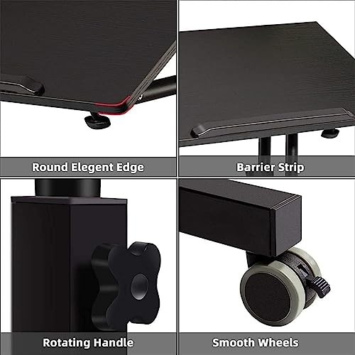 Bureau mobile assis-debout hauteur reglable chariot ordinateur table lit