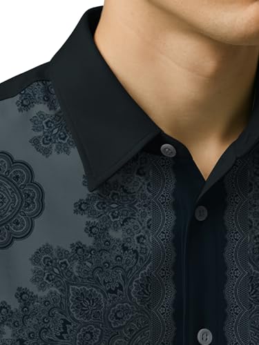 Image of BULLMER Trendy Regular Fit Cotton Blend Printed Casual Half Sleeve Shirt for Men | Stylish Mens Casual Shirts | Shirts for Men