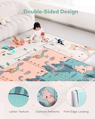 Baby Play Mat Foldable, Insugar Playmats For Babies, Toddlers, Infants, 0.6In Thicker Foam Baby Mat For Floor, Extra Large, Waterproof & Anti- Slip, Indoor Outdoor Use (71"X 79") #TOP5