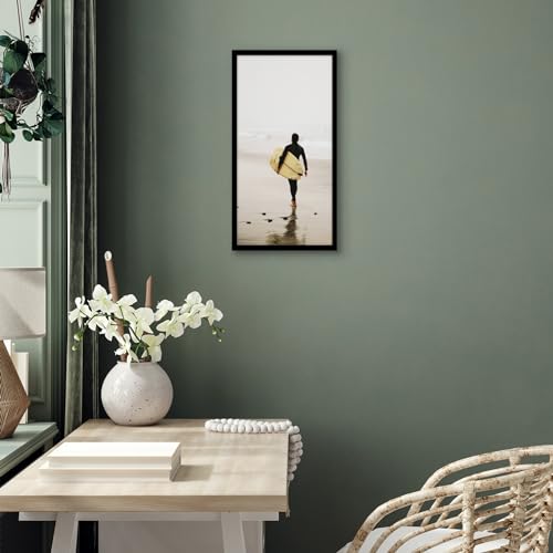 Americanflat 10x20 Picture Frame with Polished Plexiglass - Streamline Collection - Thin Border Picture Frame for Wall Display - Hanging Hardware Included - Black
