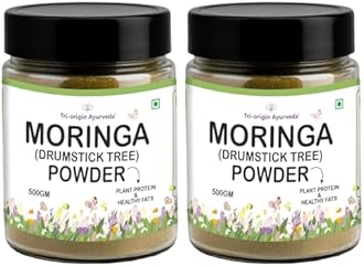 100% Pure Moringa Powder 1kg Good for Hair, Skin & Overall Wellness, Rich in Antioxidant Drumstick Leaf Powder (Pack of 2)
