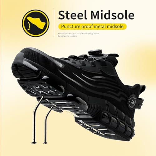 Steel Toe Shoes for Men Women Safety Work Shoes with Cushioned Sole Lightweight Breathable Slip-on Safety Sneakers Industrial Construction Non-Slip Work Footwear4