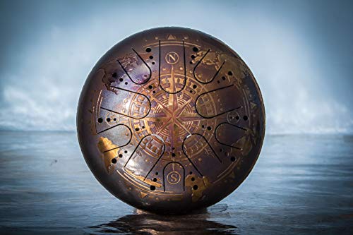 Tanque de tambor Kosmosky 12' (30 cm) KSY-130'Compass' E menor/Hand Pan/Steel Drum/Tongue Tambor/Singing Bowl