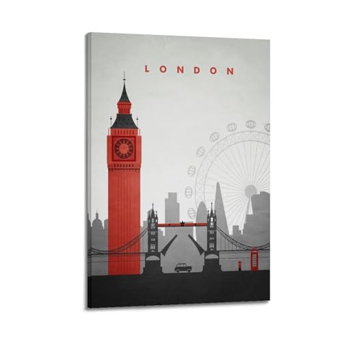 Poster de voyage vintage de Londres toile decorative pour sublimer votre chambre