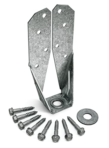 Simpson Strong-Tie DTT2Z DTT ZMAX Galvanized Deck Tension Tie for 2X Including 1-1/2 Inch Strong Drive SDS Screws, 14 Gauge Deck and Fence Connector (Each)