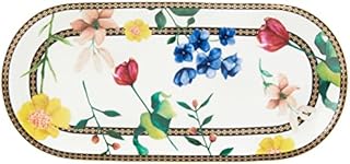 Maxwell & Williams Teas & C's Oblong Serving Platter with Contessa Design, Porcelain, White, 25 x 11.5 cm