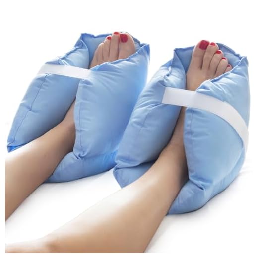 DMI Heel Cushion Protector Pillow to Relieve Pressure from Sores and Ulcers, Foot Pillow, FSA HSA Eligible, Adjustable in Size, Blue, White, Sold as a Set of 2