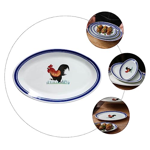 Assiette ovale céramique blanc plat service buffet restaurant snack