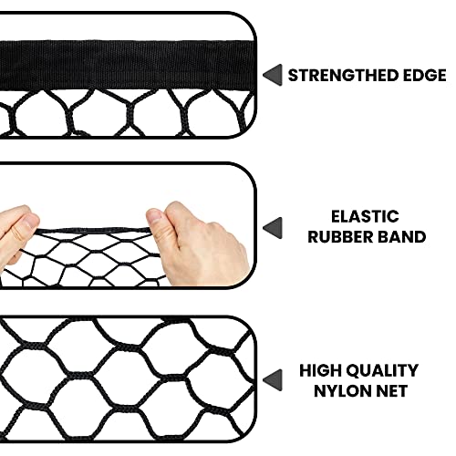 Upgraded 2In1 Heavy Duty Cargo Net Stretchable, 35.43*31.49 Car Interior Accessories, Adjustable Elastic Trunk Storage Net With Hook For Suvs, Cars And Trucks (35.43*31.49) #TOP2