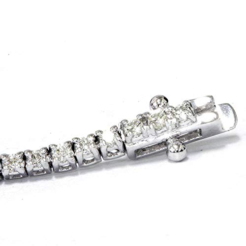 P3 Pompeii3 1Ct Lab Created Diamond Tennis Bracelet 18K White Gold 7" Double Lock Clasp #TOP2
