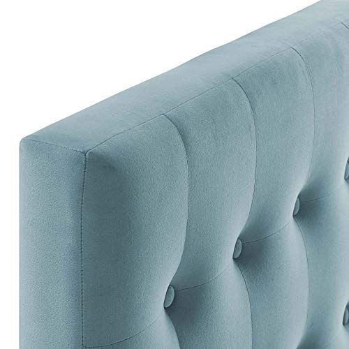Image of Modway Emily Twin Biscuit Tufted Performance Velvet Headboard, Light Blue
