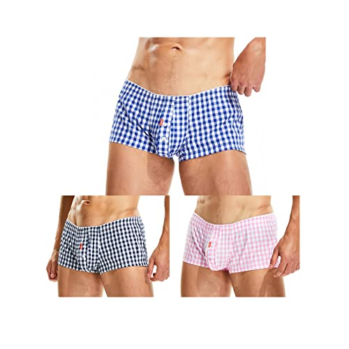 Men's Sexy Low Rise Boxing Shorts Striped Underwear