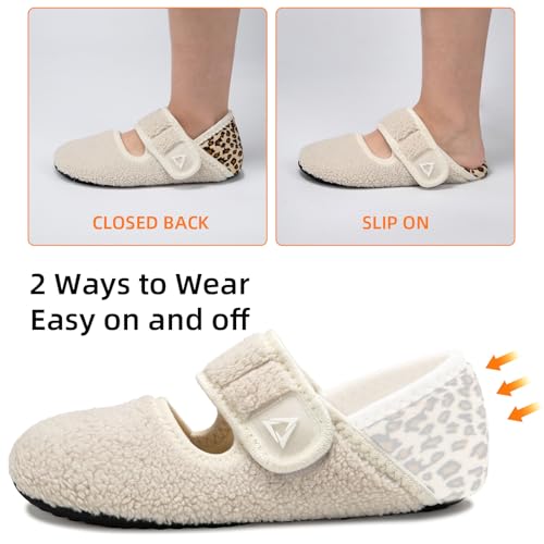 Image of ATHMILE House Slippers for Women Men Indoor Barefoot Slippers Socks Wide Diabetic Shoes Adjustable Soft Slip on House Slippers for Home Bedroom Travel