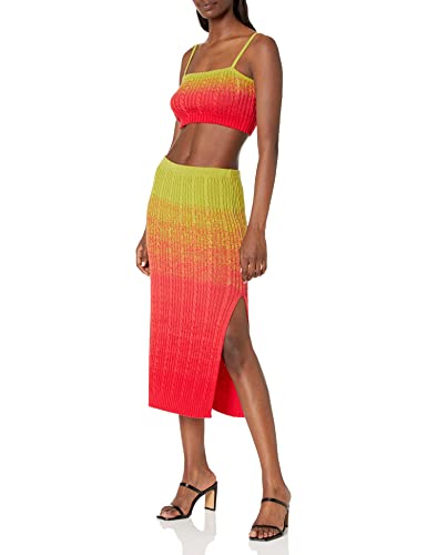 The Drop Women's Lola Ombre Midi Skirt, Red Ombre, 3X, Plus Size #TOP3