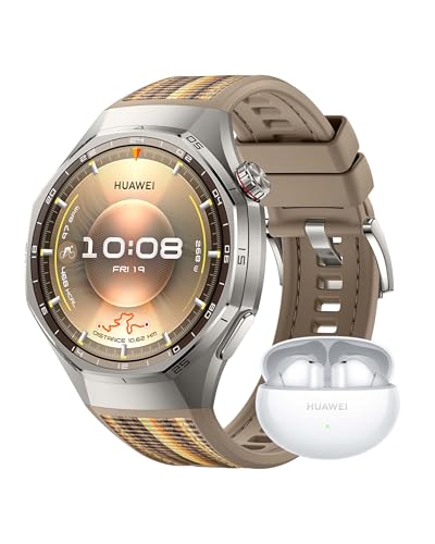 HUAWEI WATCH GT 6 Pro 46mm Brown + FreeBuds 6i White, 1.47''AMOLED Touchscreen, up to 21 days battery life, 100+ Sports Mode, iOS & Android, ECG Analysis, All-day Health Monitoring
