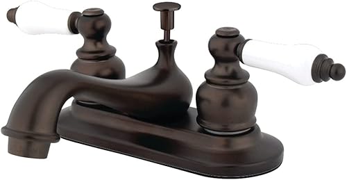 Miniatura 6 de Kingston Brass KB608B Victorian Center Set Grifo de Lavabo con LatónABS Pop-Up, 4-12", níquel cepillado