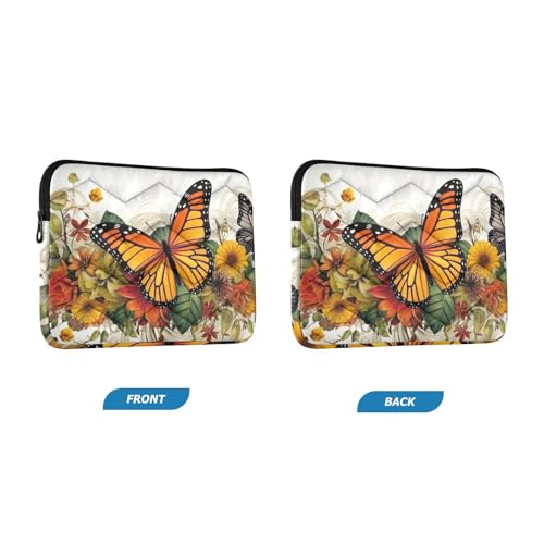 Funda para portátil amarilla con flores para laptop 13-14 pulg miniatura 2