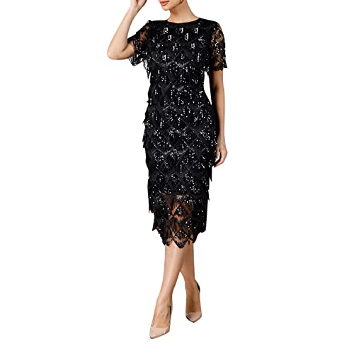 Robe mousseline cocktail haut de gamme à paillettes et coupe chemise chic