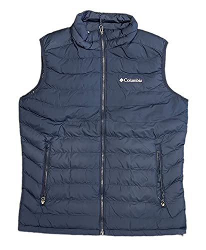 Columbia Mens White Out Omni-Heat Puffer Vest (XL, Navy)