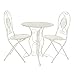 Set da giardino tavolino e 2 sedie pieghevoli in ferro bianco bianco