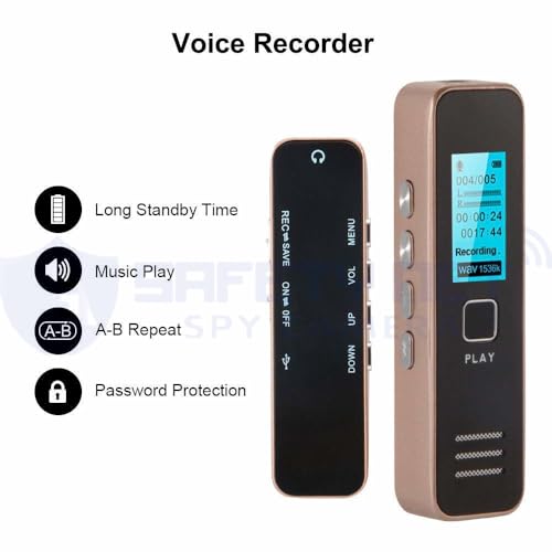 Image of SAFETYNET Voice Recorder Collection | USB, Pen, Keychain & Locket Style Recorders | 8GB-64GB | Compact & Portable Digital Audio Recorder (Model Number-12)