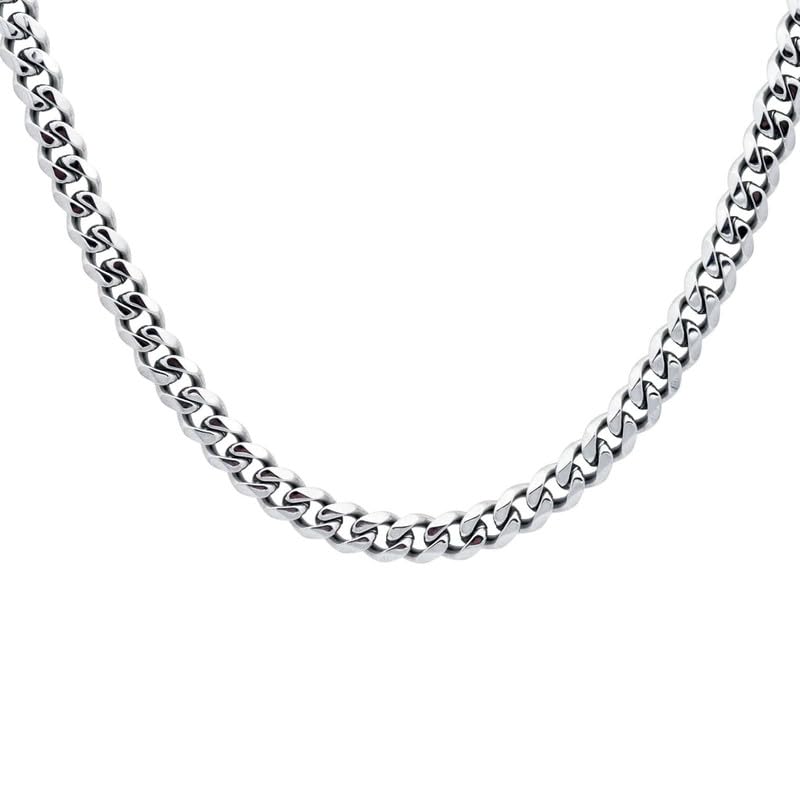 Sullery6mm Thickness Figaro Link with Lobster Clasp Silver Stainless Steel Chain for Men and Women