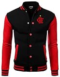 Flamengo Jaqueta College Americana Preta/Vermelha Bordada (GG)