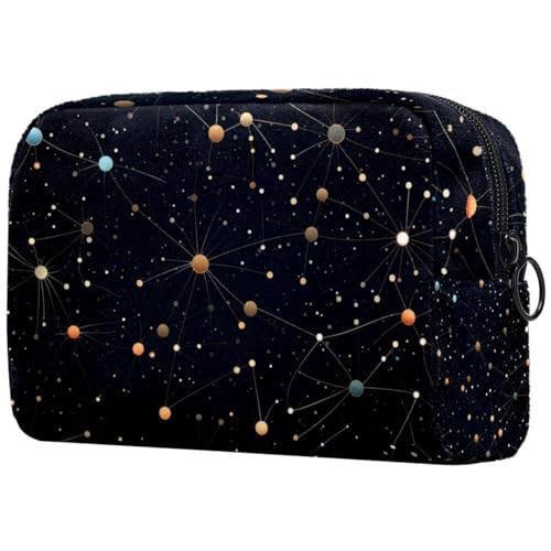 Constellations Night Glow - Trousse da viaggio per cosmetici grande capacità da donna impermeabile portatile per articoli da toeletta Multi 8 Art Deco