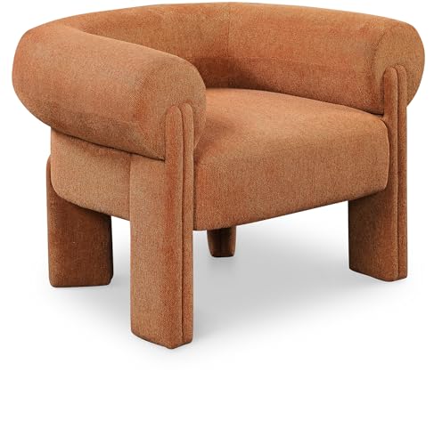 Sillón Art Deco Tela Naranja Oscuro miniatura 1