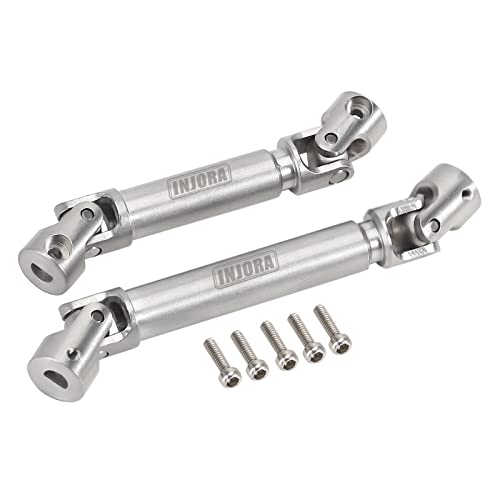 INJORA Drive Shaft D-Shaped Hole Stainless Steel Center Drive Shaft for Axial SCX24 JLU C10 Bronco...