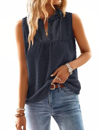 Blouse d'été ample anti-transpiration et fluide col v pour femme