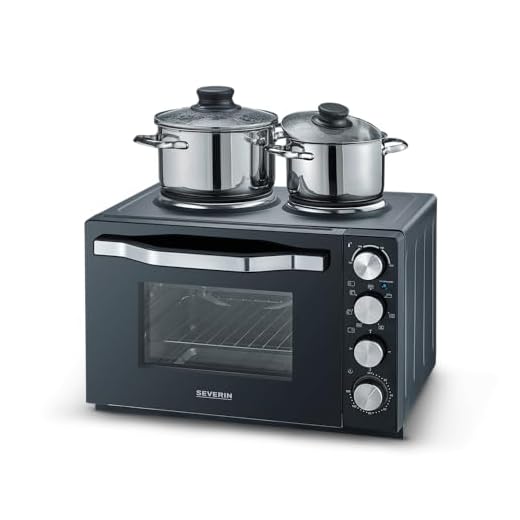 SEVERIN Horno tostador con placas eléctricas, horno eléctrico de sobremesa con temporizador y termostato, horno pequeño con asador para pollos, negro, TO 2074