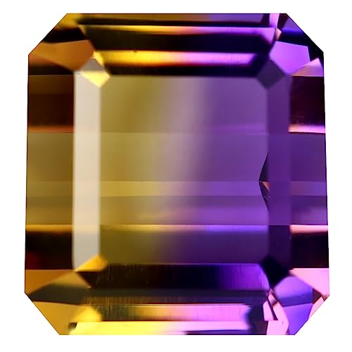 Amétrine du Brésil violette et jaune 14.96 ct, gemme de prestige taillée en octogone