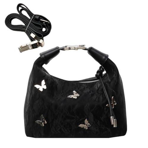 Women Tote Handbags Butterfly Vegan Leather Shoulder Bags with Adjustable Strap Trendy Crossbody Purse