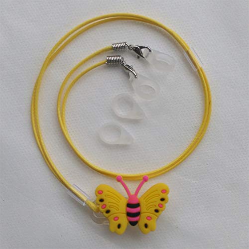 BTE Hearing Aids Clip Safty Protection Accessory @ Replaceable Silicone Loop(Yellow Butterfly)