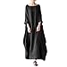 Price comparison product image Overdose Women Dress Plus Size Solid Long Sleeve Baggy Maxi Dress Black