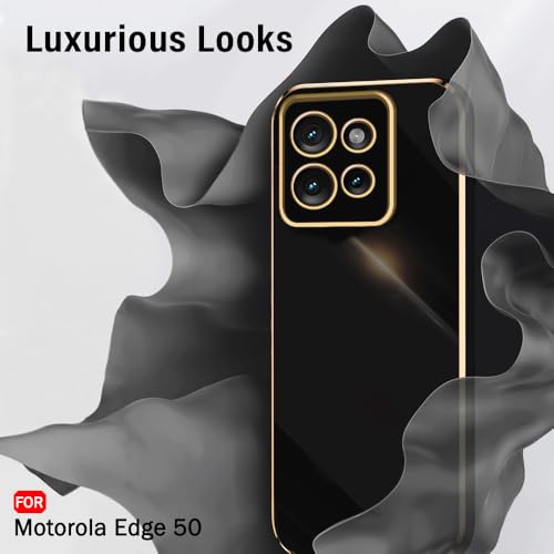 Image of TheGiftKart Luxurious Golden-Plated Back Cover Case for Motorola Moto Edge 50 5G | Raised Lips for Camera & Screen Protection | Shockproof Design | Stylish Back Cover for Moto Edge 50 5G