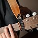 2pcs Leather Guitar Neck Strap, Acoustic Guitar Headstock Strap Tie with Button for Guitars Amp Headphone Adapter, Ukulele Straps Lock Guitars Straps Adapte Locking Accessories for Electric Bass